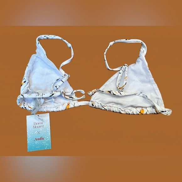 NWT Andie X Demi Moore Tropaz String Bikini Top in White Firecracker Print Large - Picture 7 of 11